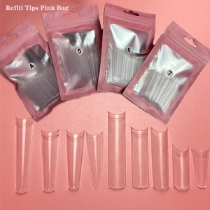 XXXL XXL ไม่มี C เคล็ดลับเล็บโค้งโลงศพเติมขนาด 4 5 6 7 ตรงเรียว Stiletto ใสครึ่งฝาครอบ XL เคล็ดลับเล็บสแควร์เติม - Product Image 1