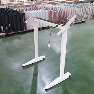 Pneumatic <strong>Simple</strong> <strong>Computer</strong> <strong>Desk</strong> Frame Stand up Office Furniture Space Saving Mobile Height Adjustable <strong>Desk</strong> with Tilt Desktop - Product Image 2