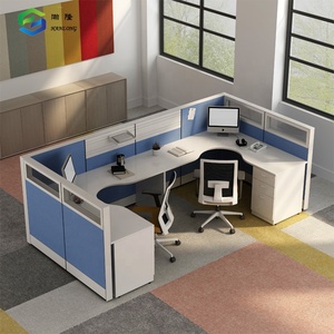 Modüler ofis mobilyaları kabinleri L şekilli masa iki kişi iş istasyonu masası - Product Image 1