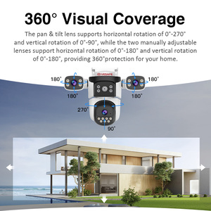 Energy-saving Customizable C63 HD Three-lens Security <strong>Camera</strong> Three Cameras in One 360&deg; Visual Coverage 9MP Real-time - Product Image 3
