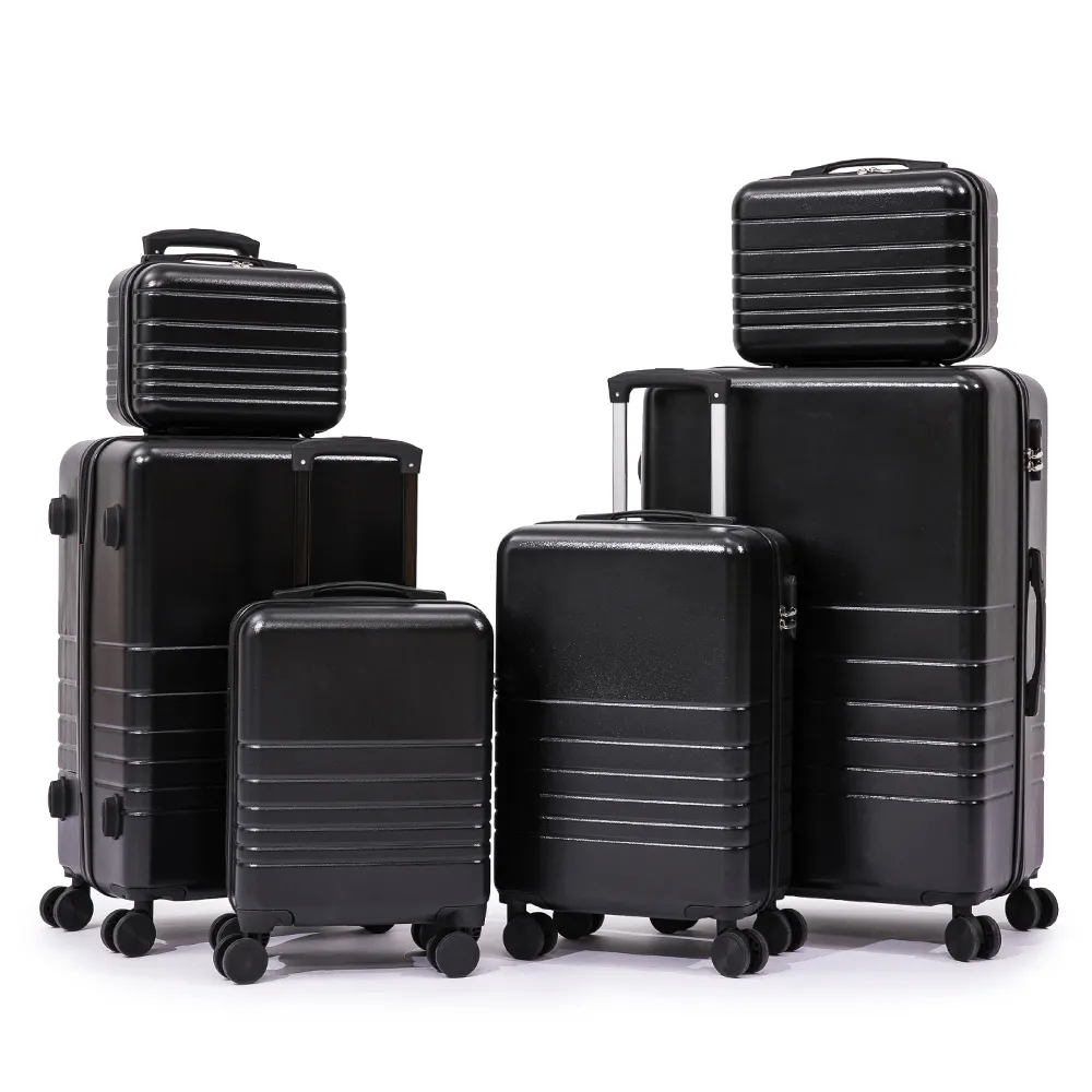 Nice Travel Factory Ensembles de bagages avec impression de logo personnalisé Ensemble de valise 6 pièces ABS coque dure Ensemble de bagages à roulettes de voyage