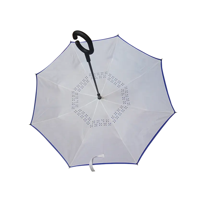 مظلة عكسية ملونة, مظلة بيضاء وخضراء 27 بوصة عالية الجودة مطلية بالفضة وملونة
