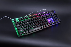 新しいLEDカラフルなキーボードとマウスの組み合わせ有線USB 104キー人間工学に基づいたキーボードマウスセットはゲーマーに適しています - Product Image 3