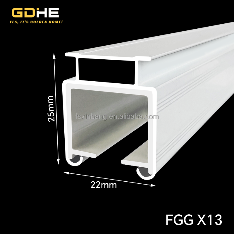 Riel de cortina plegable en S color blanco marfil