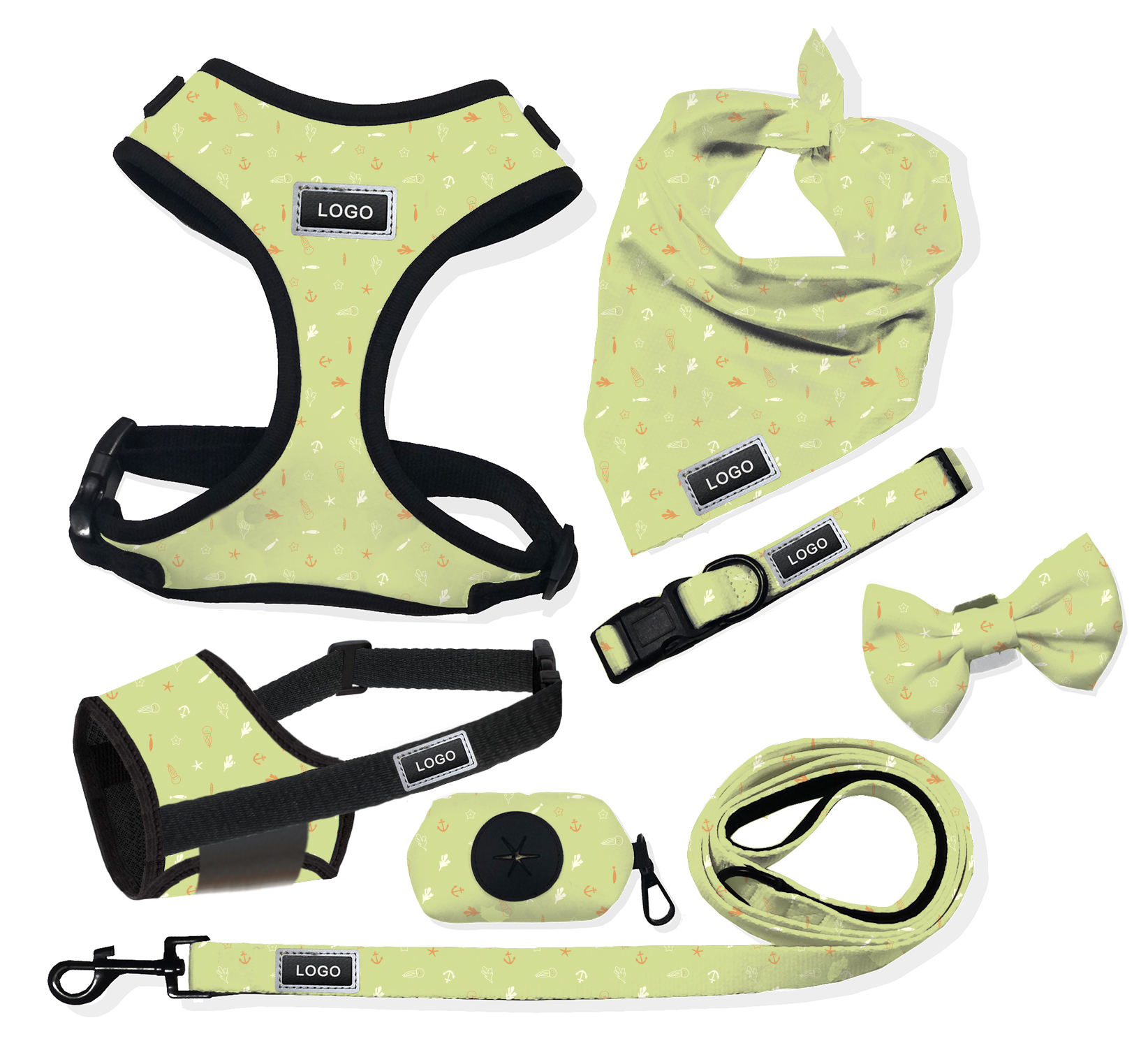 Light Green Mini Anchor Ocean Print