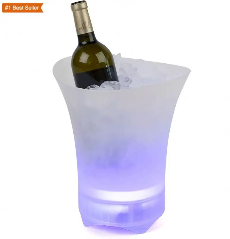 JUMON Bar Seau à glace pour fêtes Seau à glace LED Conteneur à glace Coupe à bière Champagne Seau à vin Haut-parleur Bluetooth