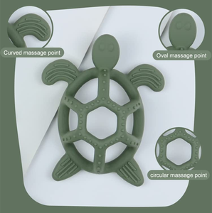 3D Rùa mô hình <span class=keywords><strong>Silicone</strong></span> <span class=keywords><strong>Teether</strong></span> đồ chơi, mọc răng đồ chơi cho 3M + trẻ sơ sinh và trẻ mới biết đi, bằng miệng động cơ nhai đồ chơi BPA-free - Product Image 3