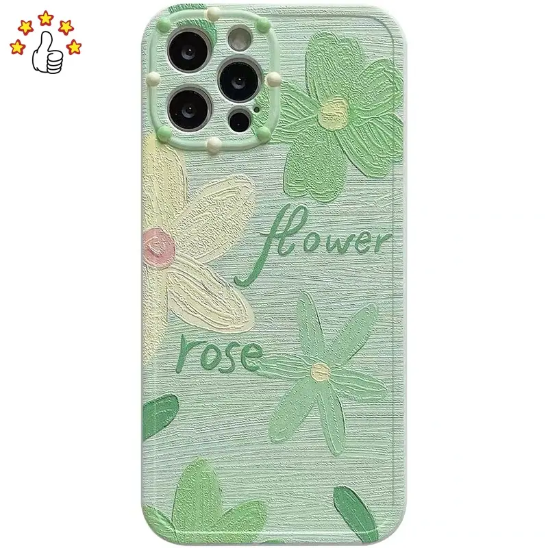 Belle INS Style Silicone estuches para celular Flower avec étui pour appareil photo étui de téléphone sac pour iPhone Pro Max