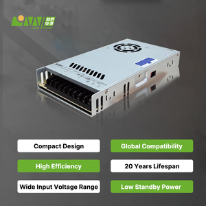 محول طاقة GLE-400S-48V من التيار المتردد إلى التيار المستمر، 110 فولت/230 فولت تيار متردد إلى تيار مستمر، 400 واط، 48 فولت، مخرج واحد، كفاءة 88%، محول تبديل للأجهزة الصوتية - Product Image 2