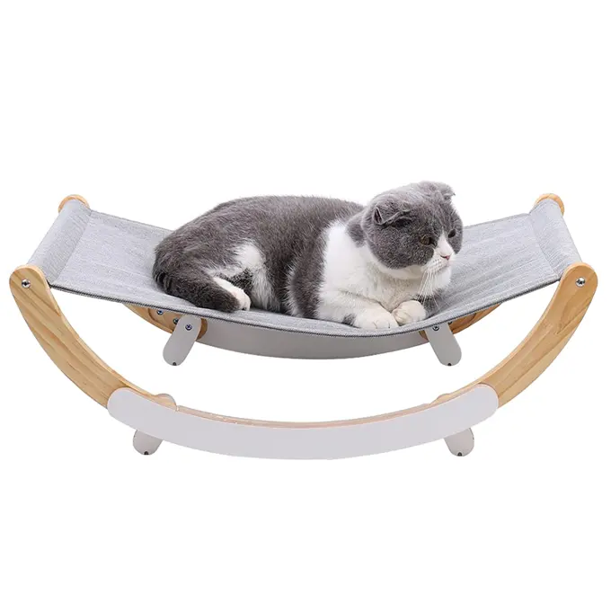 Kedi asılı yatak evcil hayvan hamağı pet askı katı ahşap kedi yatak, 2 in 1 Cradle ve hamak kedi asılı dayanıklı ahşap çerçeve ile