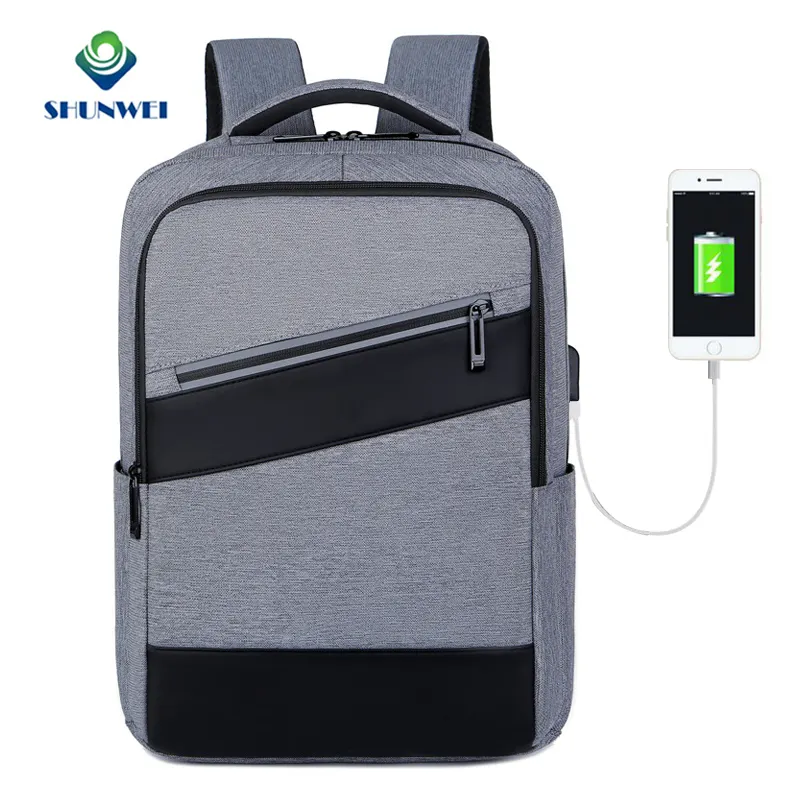 Zaino per Laptop impermeabile personalizzato con fornitura diretta in fabbrica con porta di ricarica USB zaino da uomo per il tempo libero Daypack