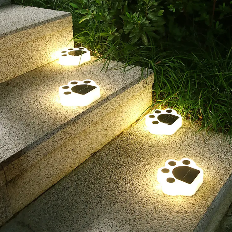 الكلب الشمسية باو طباعة أضواء الدب الكلب القط حيوان مصابيح حديقة باو مصباح مسار الحديقة يارد زخارف خارجية القدم طباعة الصمام