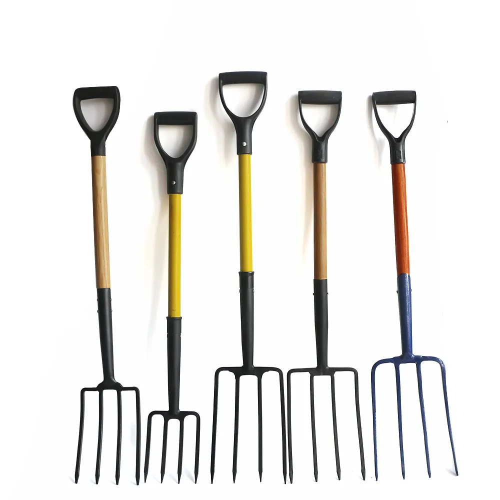 Heavy Duty Forged Manure Fork with Handle Farming Fork