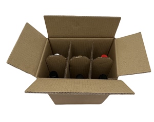 瓦楞纸板6瓶葡萄酒装运箱保护贴葡萄酒纸纸板包装盒