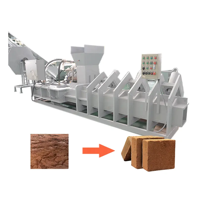 Machine de fabrication automatique de blocs de tourbe de coco Machine de pressage de blocs de sciure de coco hydraulique 5kg