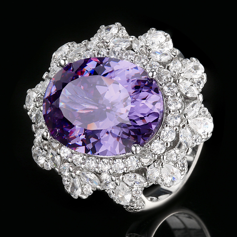 open size Bird's Nest cut blue ring