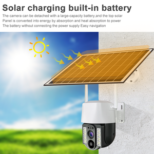 Cámara CCTV de seguridad con energía solar WiFi, detección de movimiento IP66, reconocimiento facial, baja potencia, conectividad 4G LTE, tarjeta de memoria SD - Product Image 3