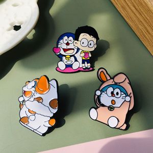 Yini <span class=keywords><strong>Doraemon</strong></span> Khắc Kim Loại Men Jingle Mèo Trâm Dễ Thương Nhật Bản Phim Hoạt Hình Schoolbag Trâm Trang Trí Tùy Chỉnh Pins Tóc - Product Image 2