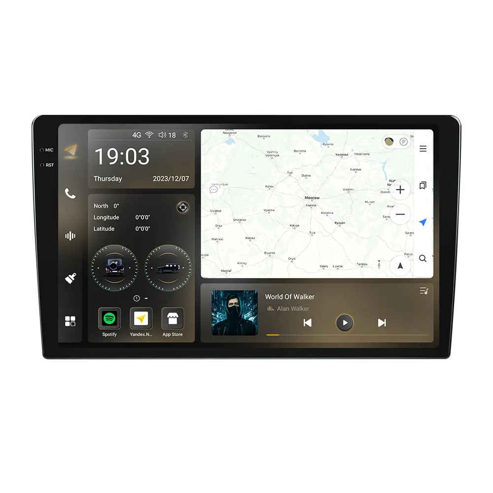 Mekede M7 PLUS 3D mais novo sistema de rádio de carro com tela dividida android 2000*1200 para unidade principal universal de 9/10 polegadas com carro para brincar anto