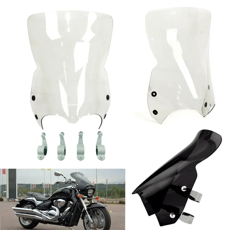 Venta caliente deportes bicicleta alto gira 10 "de la motocicleta parabrisas para Suzuki Boulevard M109R M50 M90 M800 M1500 2006-2019