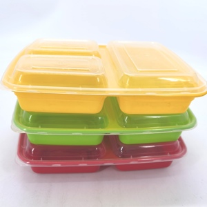 寧波工場製プラスチック2コンパートメントランチお弁当容器高級和風食事収納ボックス