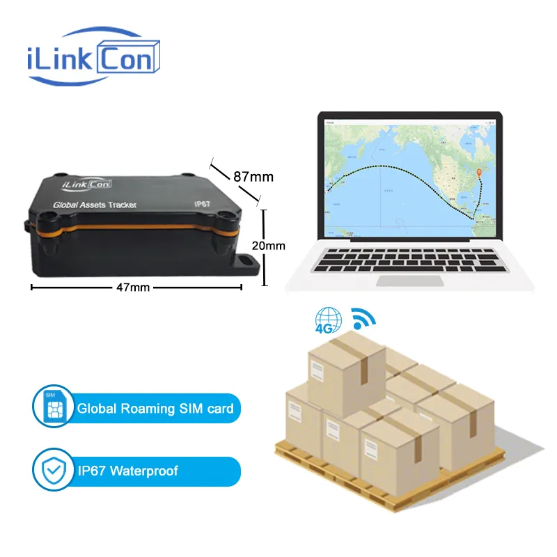 Ilinkcon Hot Sale 4g Kostenlose globale Sim-Sensor-Option Versand verfolgung Wifi Pound Ip67 Global Asset Cargo GPS Tracker