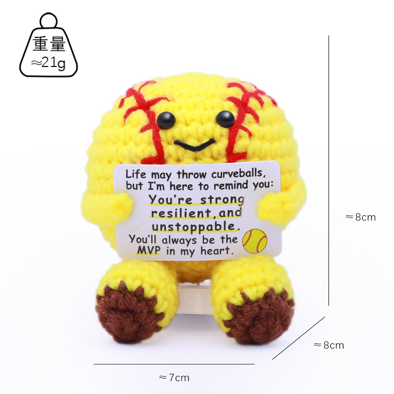 Una pelota de béisbol amarilla con patas.