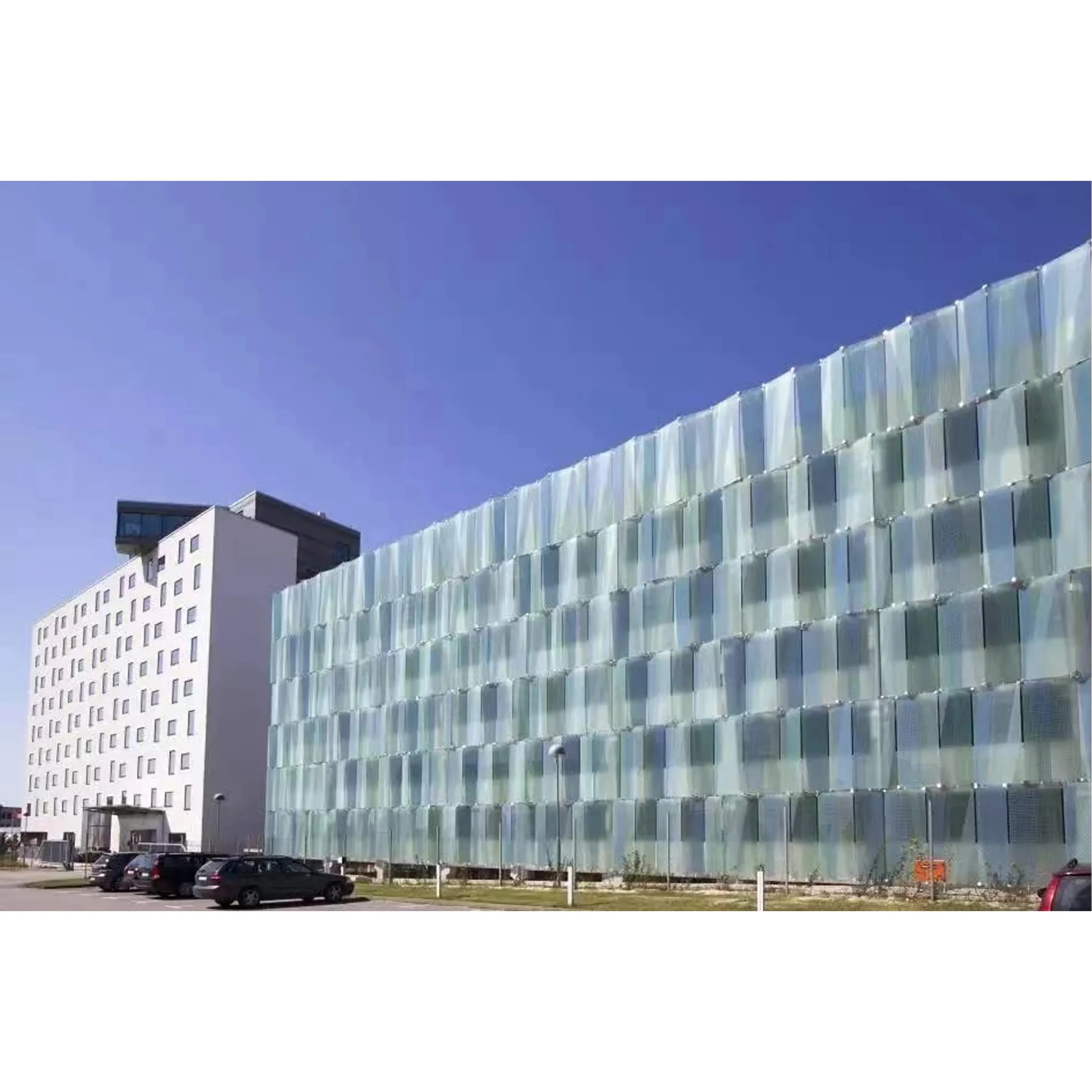 Tempered laminated glass facade curtain glazing system external wall aluminum toughened glass curtain wall cost per sq ft