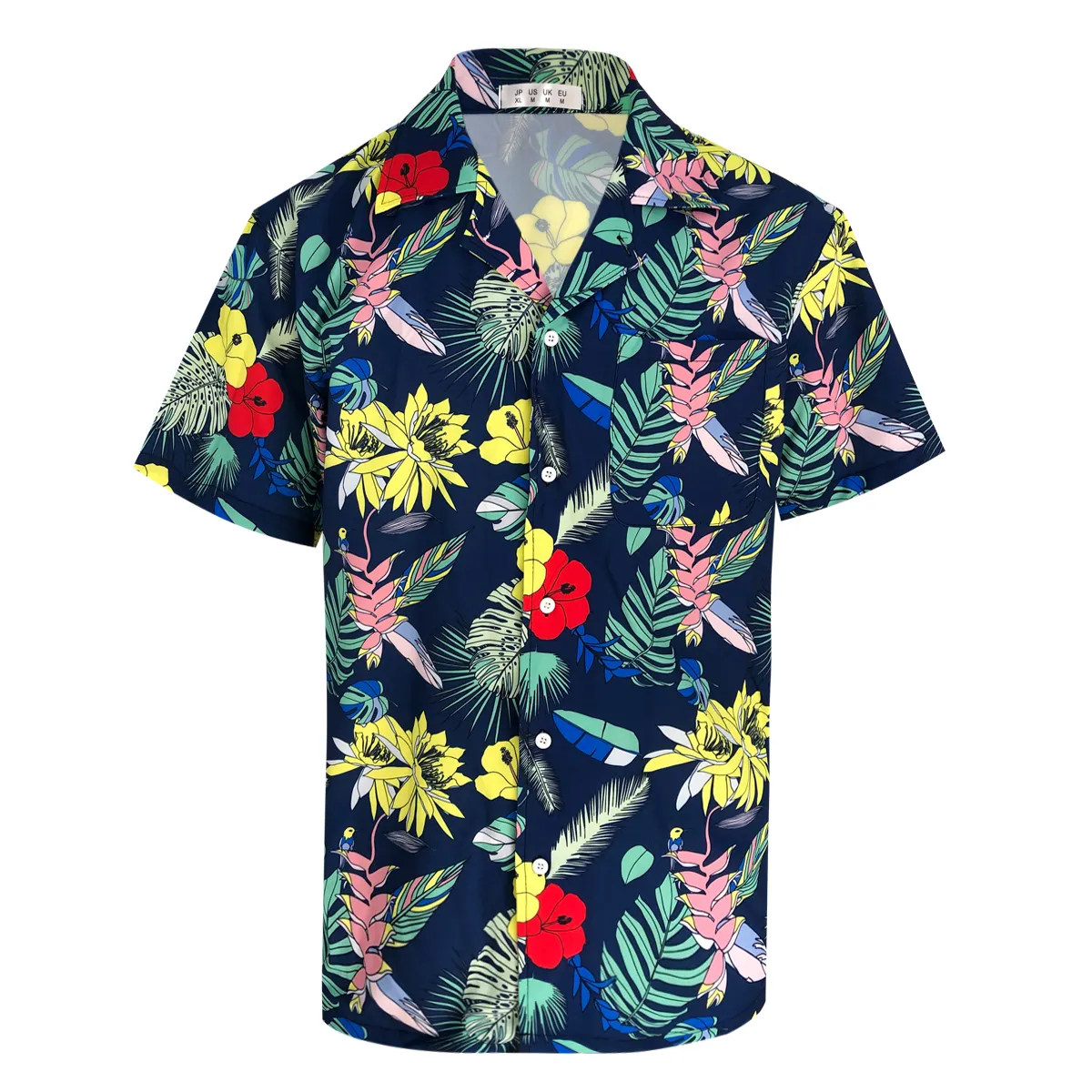 Camisa Hawaiana de Manga Corta para Hombre, Polo con Bolsillo, Verano, Playa, Camisa para Hombre