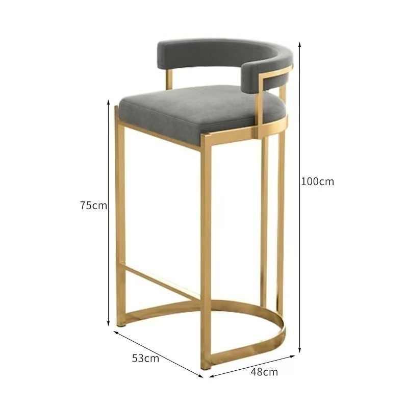 75 cm seat height-gray velvet