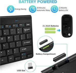 Inalámbrico impermeable ahorro de energía inteligente teclado ratón Kit compacto teclado ratón conjunto para oficina - Product Image 3