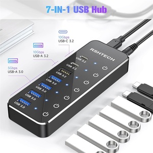 ไฟแสดงสถานะอิสระฮับ <span class=keywords><strong>USB</strong></span> แบบหลายหัว3.0ความเร็วสูงพอร์ต4/7ฮับ <span class=keywords><strong>USB</strong></span> พร้อมพลังงานภายนอก5V/3A DC อะแดปเตอร์ฮับ <span class=keywords><strong>USB</strong></span> 3.1 - Product Image 2