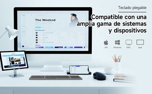 ミニワイヤレスBTキーボードiPadタブレットノートパソコン折りたたみ式スペインスペイン語数字キーパッドUSBインターフェース機械操作新品 - Product Image 5