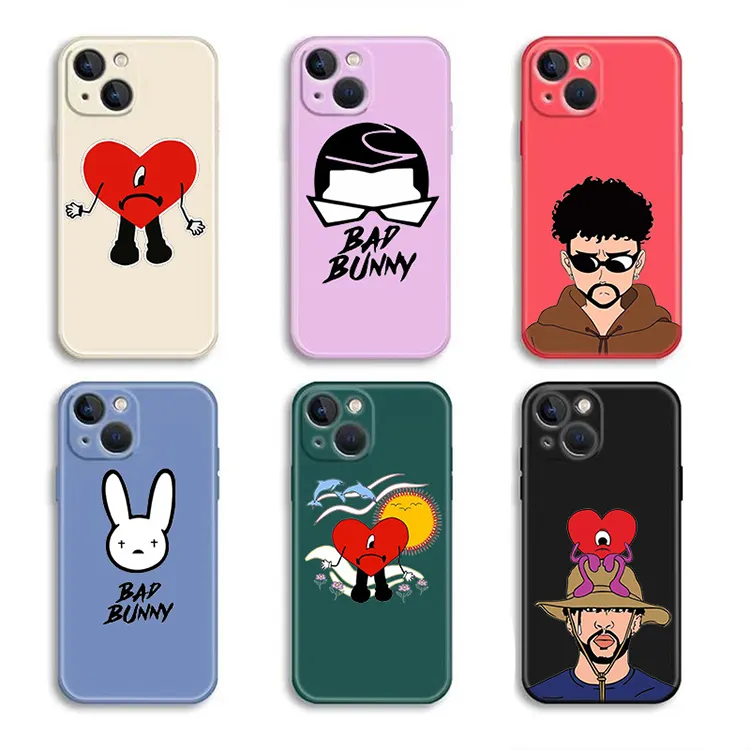 Custodia per telefono cellulare e accessorio di marca personalizzata Bad Bunny per iPhone 14 Pro Max Cover posteriore antiurto