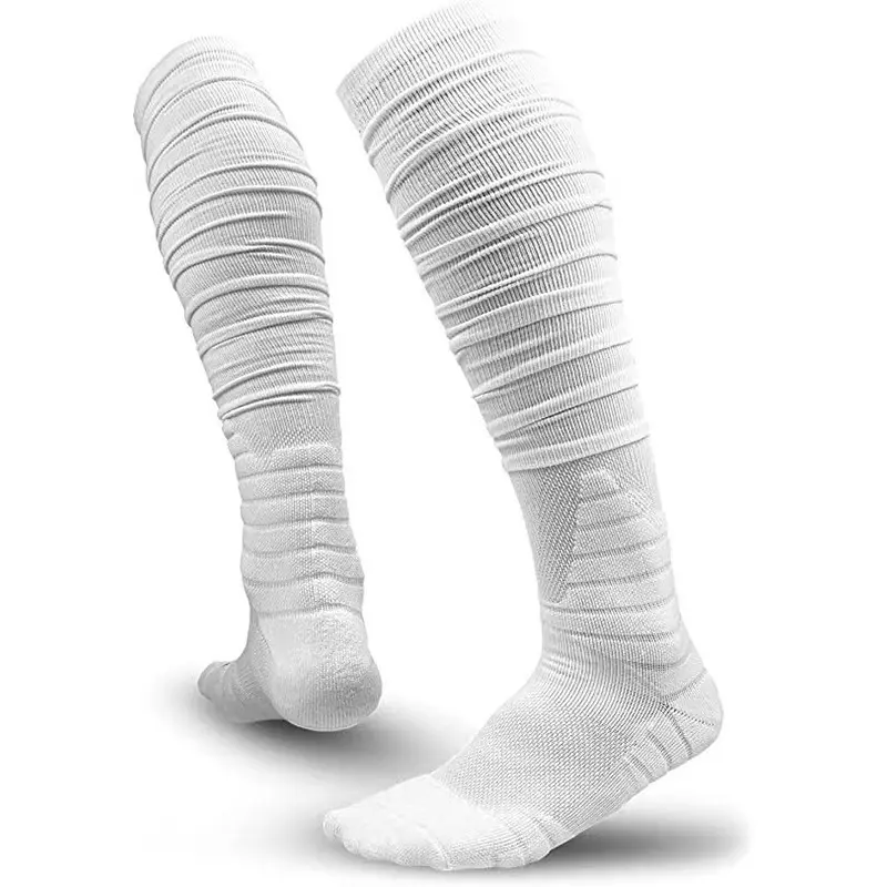 Custom Outdoor Men NFL Athletic Soccer Tennis Extra Long Padded Sport Rugby Scrunch Football Socks