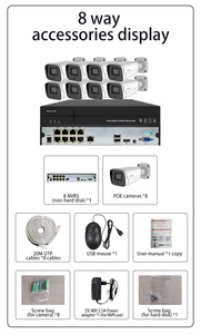 HKWASION 8CH <strong>3mp</strong> POE Outdoor Waterproof <strong>IP</strong> <strong>Camera</strong> NVR Network Surveillance System Kit Lens 4MM - Product Image 6
