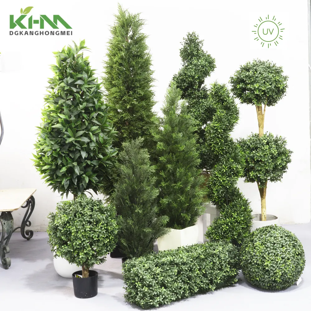 Künstliche Zeder Zypresse Pflanzen Faux Buchsbaum Topiary Fake Pine Greenery Bäume Plantas Artificiales Outdoor Indoor Decor