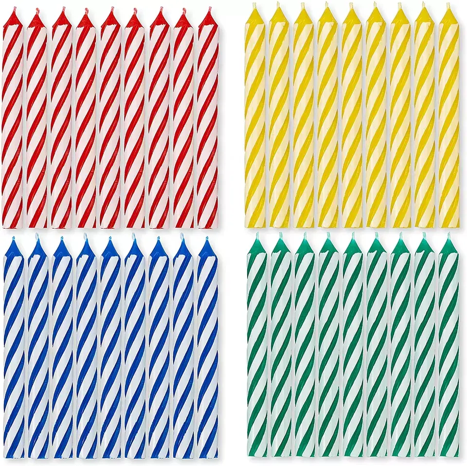 Candela di compleanno con filo a spirale di dimensioni lunghe e corte di colore solido di colore della scatola bianca piccola di nuovo arrivo per il gioco di compleanno