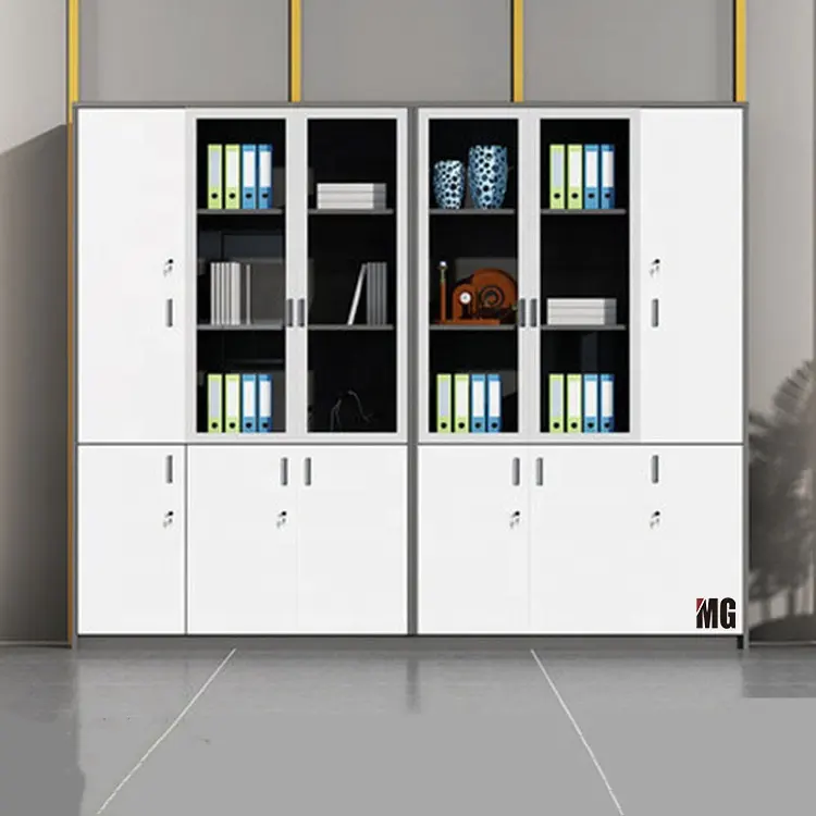 Classic minimalist design 6 swing doors office file rack office cabinet wooden living room storage cabinet
