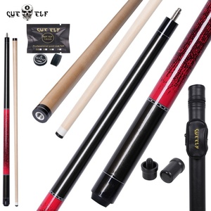 Cueelf Fashion <strong>Red</strong> Cheapest Sticker Pool Cue with Maple Wood <strong>Shaft</strong> 12.8mm Billiard Pool Cue - Product Image 1