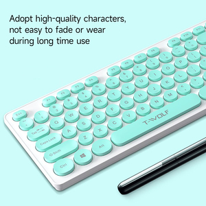 TF770 2.4G <strong>Wireless</strong> <strong>Keyboard</strong> <strong>Mouse</strong> <strong>Combo</strong> Retro Punk Round Keycap Comfortable Mute Typing <strong>Keyboard</strong> <strong>Mouse</strong> for PC Laptop - Product Image 3