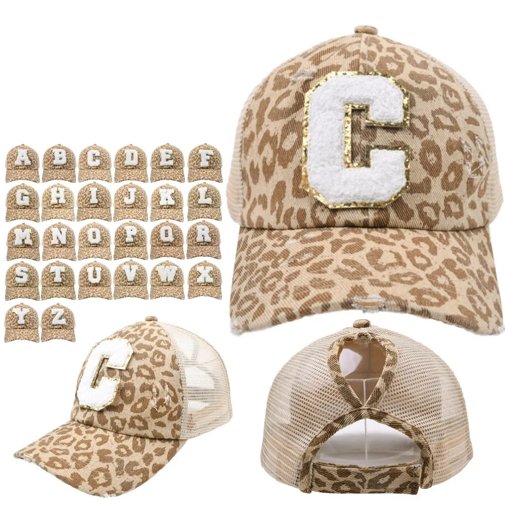 HLC232-Gorra de béisbol con estampado de leopardo para mujer, gorro de algodón estilo Vintage para verano, con estampado de leopardo, a la moda