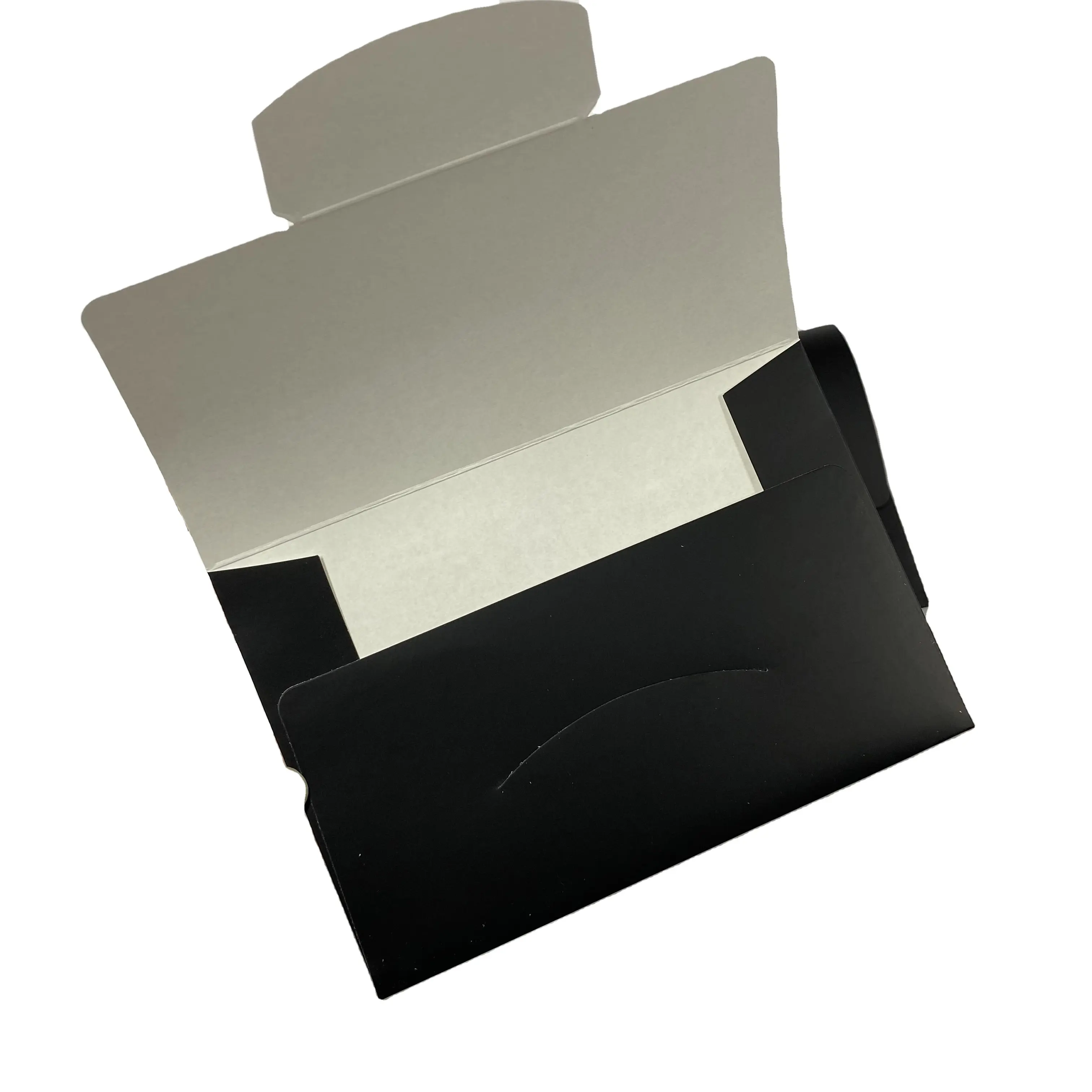 New Trend Custom Design Druck verpackung schwarze Farbe weiß Karton Papier umschlag mit Einst eck