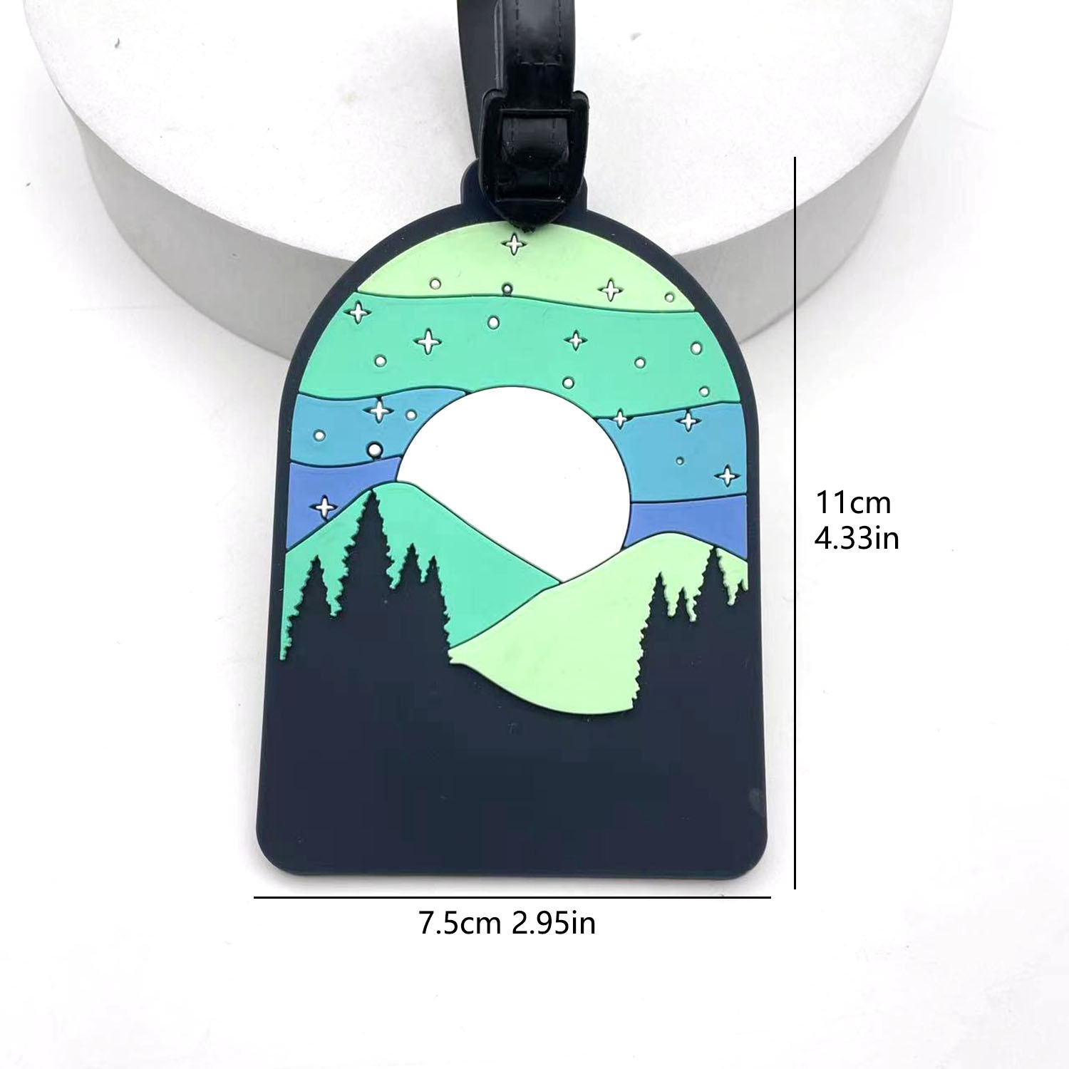 Étiquette de bagage lune ronde 11*7,5 31g