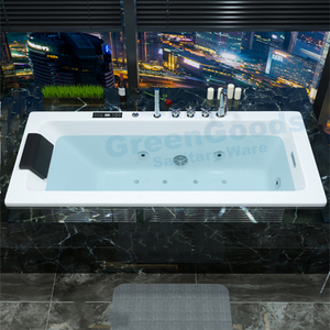 CE 1800mm Rechteck <span class=keywords><strong>Embedded</strong></span> Adults Tub Computer gesteuerte Massage 2 Personen Jet Whirlpool Badewanne