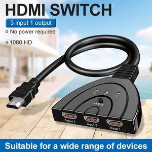 <strong>HDMI</strong> <strong>Splitter</strong> Hub HD 4K 1080P 3D Player Switch 3 in 1 Out 3-Port <strong>HDMI</strong> Switcher Selector with Pigtail <strong>HDMI</strong> Cable for HDTV