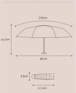 成人定制5折叠迷你口袋便携式雨伞6骨旅行带手动控制 - Product Image 2