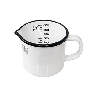 CHL 350毫升500毫升白色个性化内部测量印刷咖啡茶金属搪瓷奶杯带喷口 - Product Image 1