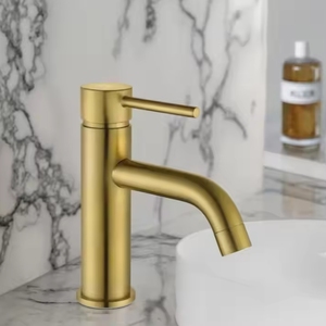 洗面器蛇口シングルホールシングルハンドルブラッシュドゴールド浴室一定温度蛇口 - Product Image 4