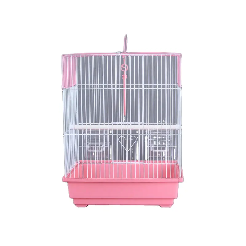 सरल पोर्टेबल छोटे फैशन डिजाइन गुलाबी कनारी चिड़िया पिंजरे के लिए बिक्री